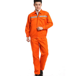 Quần áo bảo hộ mùa đông màu cam có phản quang