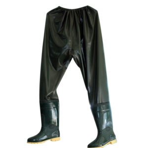 Ủng cao su liền quần màu xanh