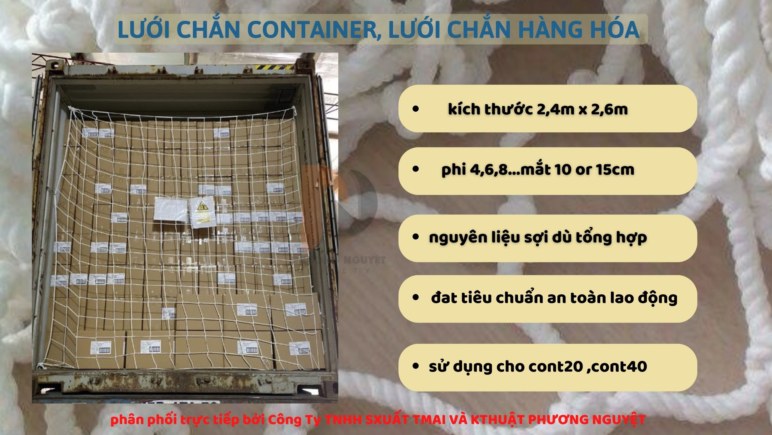 Lưới chắn container , lưới bảo vệ hàng hóa ( đặt kích thước theo yêu ...